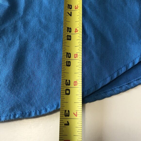 Geoffrey Beene Mens Shirt Geometric Fitted Wrinkle Free L/S Blue Size 15 - Picture 7 of 13